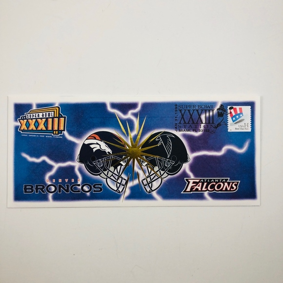 1999 Broncos Falcons Super Bowl USPS First Day - Picture 3 of 4